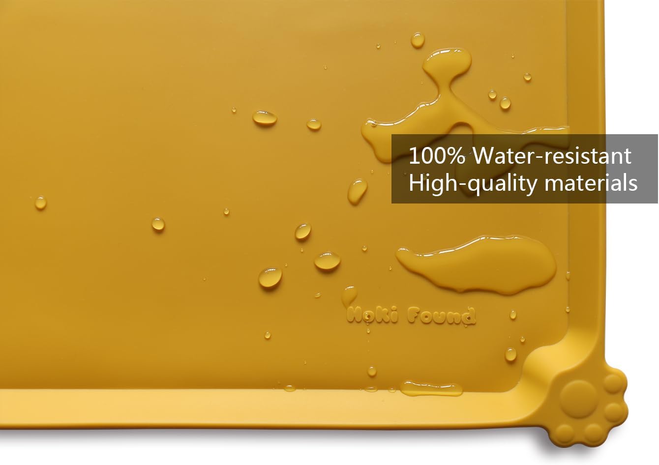 Hoki Found L Silicone Non Slip Pet Feeding Mats - Waterproof Dog Cat Food and Water Mats for Carpet - Honey - Pet Explorer