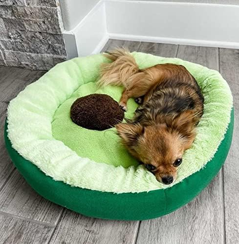 TONBO Soft Plush Small Cute and Cozy Avocado Dog Cat Bed, Washer and Dryer Friendly (Avocado) - Pet Explorer