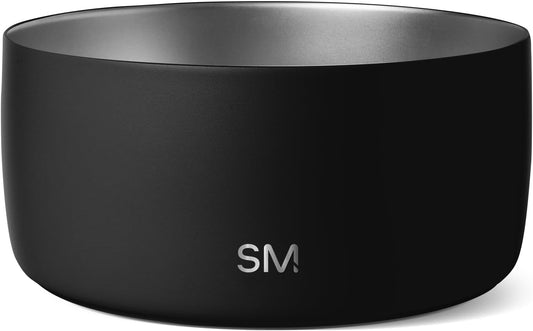 Simple Modern Stainless Steel Pet Water Bowl for Dogs & Cats | Insulated Stainless Steel Food Bowls for Dog Cat | No Tip No Slip BPA Free | Bentley Collection | Large (8 Cups) | Midnight Black - Pet Explorer