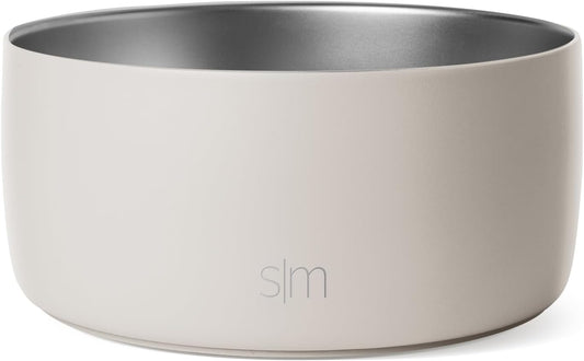 Simple Modern Stainless Steel Pet Water Bowl for Dogs & Cats | Reusable Insulated Stainless Steel Food Bowls for Dog Cat | No Tip No Slip BPA Free | Bentley Collection | Large (64oz) | Almond Birch - Pet Explorer