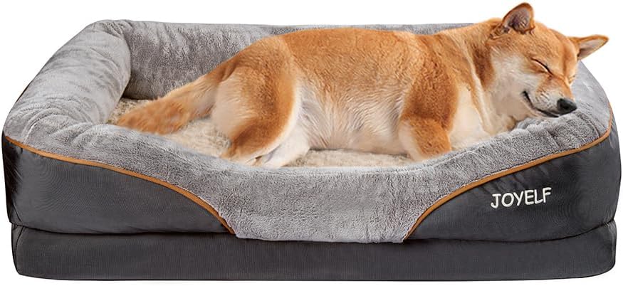 JOYELF Large Memory Foam Dog Bed, Orthopedic Dog Bed & Sofa with Removable Washable Cover and Squeaker Toy as Gift - Pet Explorer