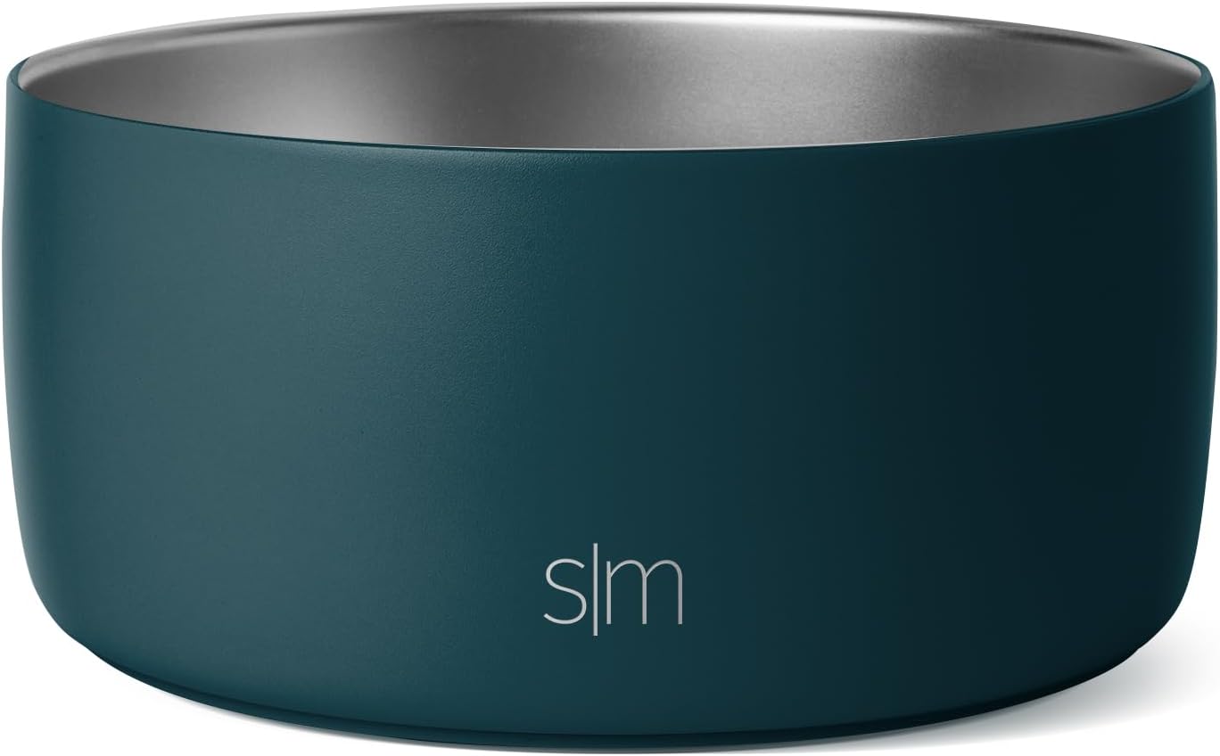 Simple Modern Stainless Steel Pet Water Bowl for Dogs & Cats | Reusable Insulated Stainless Steel Food Bowls for Dog Cat | No Tip No Slip BPA Free | Bentley Collection | Medium (32oz) | Riptide - Pet Explorer