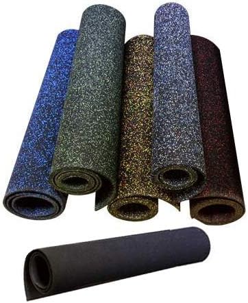 American Floor Mats 1/4in (7mm) Thick 10% Red 4' x 3' Heavy Duty Rubber Rolls, Protective Exercise Mats, Home Gym Rubber Flooring