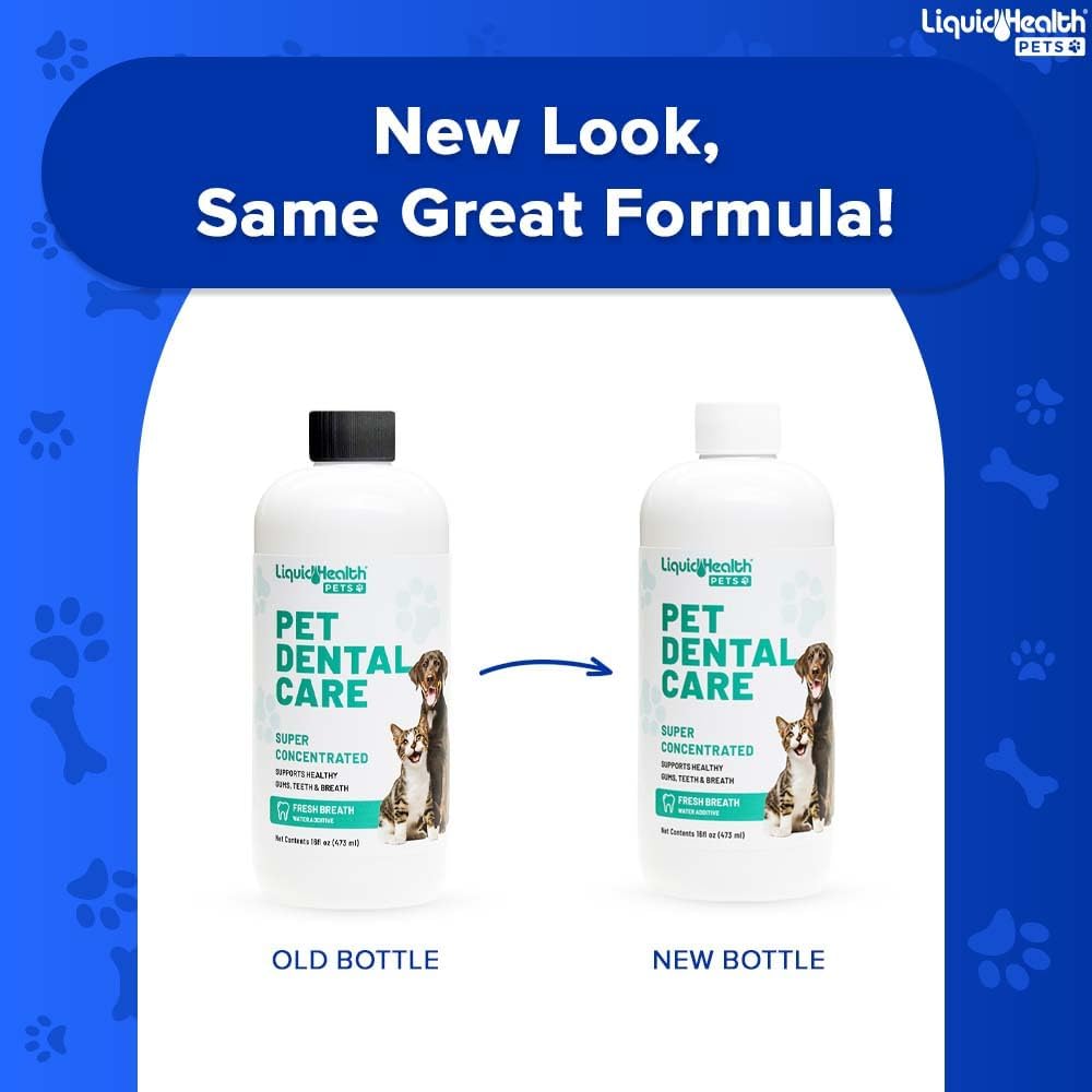 LIQUIDHEALTH Pet Dental Care Water Additive for Dogs & Cats - Fast Acting Pet Bad Breath Freshener, Dog Mouth Wash, Animal Oral Dental Rinse, Plaque & Tartar Teeth Cleaning Solution (3-Pack) - Pet Explorer