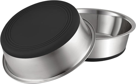 YINGFAN Stainless Steel Dog Bowls, 2 Pack Metal Dog Bowls with Non-Slip Rubber Base, Durable Food and Water Bowl for Small, Puppy Dogs, Holds 2 Cups, BPA-Free, Dishwasher Safe (Black) - Pet Explorer