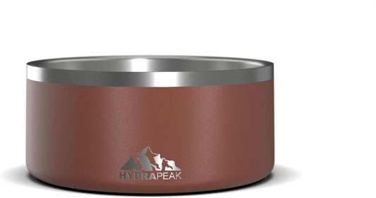 Hydrapeak Dog Bowl; Non Slip Stainless Steel; Water and Food Dish; Large Sized and Small Dogs; 32oz 64oz; Multiple Sizes | 8 Cup | Gingerbread - Pet Explorer