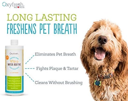 Oxyfresh Premium Pet Dental Care Solution Pet Water Additive: Best Way to Eliminate Bad Dog Breath and Cat Bad Breath - Fights Tartar & Plaque - So Easy, Just Add to Water! Vet Recommended 2 Pack - Pet Explorer