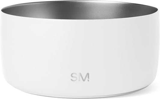 Simple Modern Stainless Steel Pet Water Bowl for Dogs & Cats | Reusable Insulated Stainless Steel Food Bowls for Dog Cat | No Tip No Slip BPA Free | Bentley Collection | Large (64oz) | Winter White - Pet Explorer