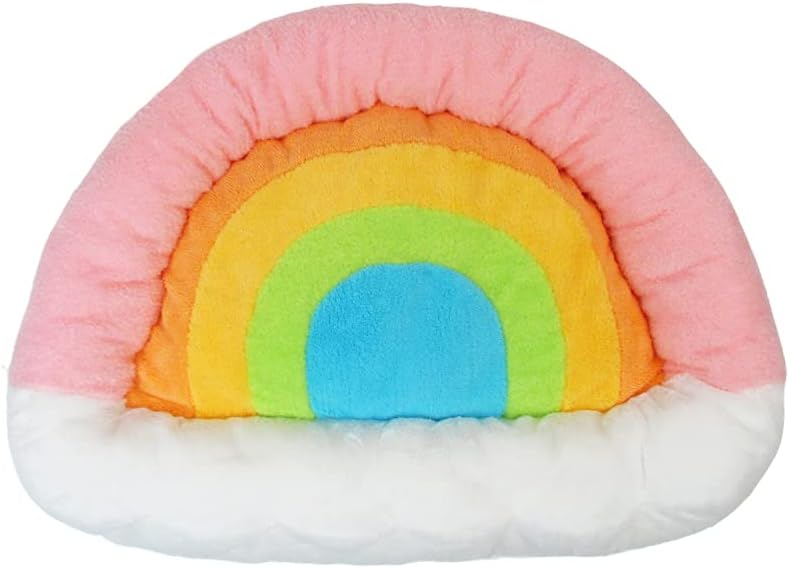 TONBO Soft Plush Small Cute and Cozy Nature Dog Cat Bed, Washer and Dryer Friendly (Rainbow) - Pet Explorer