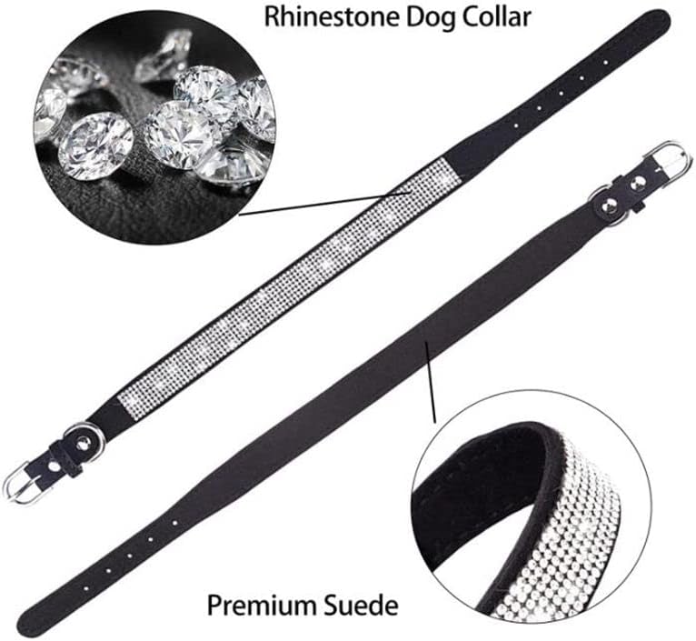 Xs Dog Collar Girl, Extra Small Dog Collar with Rhinestones, Pretty Diamond Fancy Crystal Glitter Jewel Bling Puppy Collars for Small Medium Large Breed Pet Female Dogs Cats Kitten, Pink XSmall