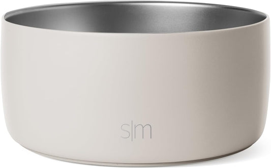Simple Modern Stainless Steel Pet Water Bowl for Dogs & Cats | Reusable Insulated Stainless Steel Food Bowls for Dog Cat | No Tip No Slip BPA Free | Bentley Collection | Medium (32oz) | Almond Birch - Pet Explorer