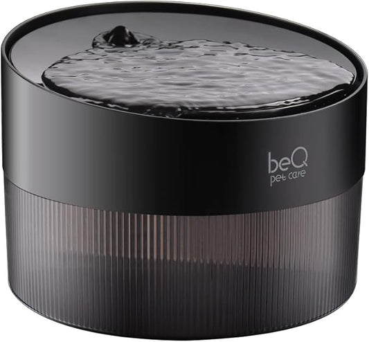 beQ Cat Water Fountain,2.5L/84oz Indoor Ultra-Quiet Pet Water Dispenser, BPA Free, Visible Water Level, Suitable for Cats, Small Dogs, and Other Pets, with Large Size Filter