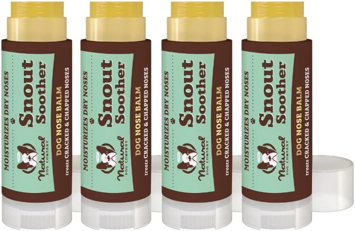 Natural Dog Company Snout Soother Balm Bundle, with 4 Travel Sticks (0.15 oz Each), Wax for Dry, Cracked Noses, Heals & Moisturizes with Shea Butter & Coconut Oil, Lick-Safe Nose Butter, Made in USA - Pet Explorer