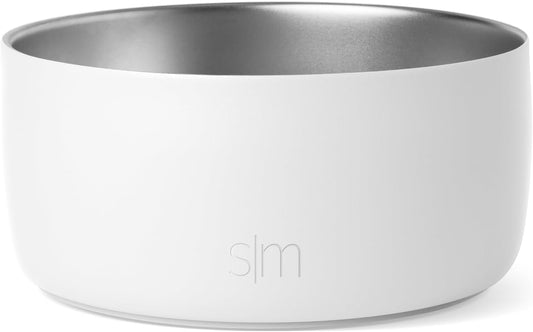 Simple Modern Stainless Steel Pet Water Bowl for Dogs & Cats | Reusable Insulated Stainless Steel Food Bowls for Dog Cat | No Tip No Slip BPA Free | Bentley Collection | Medium (32oz) | Winter White - Pet Explorer