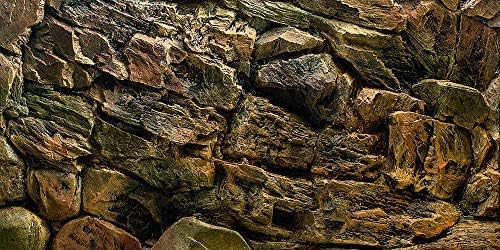 Rock Wall Aquarium Background Poster PVC Fish Tank Decor Landscape 24 36 48 72 (72" x 30"/ 183 x 76cm) - Pet Explorer