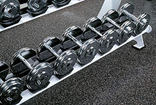 American Floor Mats 1/4in (7mm) Thick 10% Grey 4' x 10' Heavy Duty Rubber Rolls, Protective Exercise Mats, Home Gym Rubber Flooring