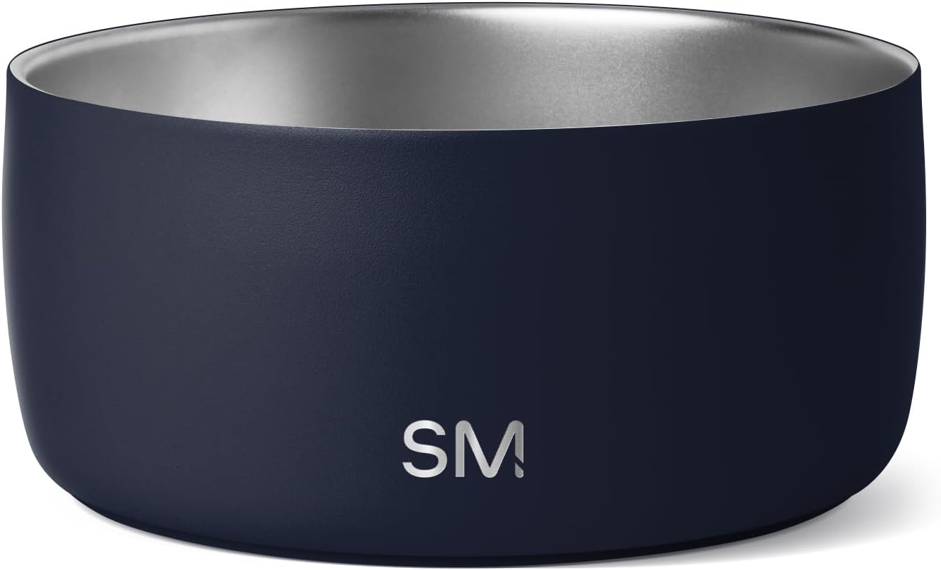 Simple Modern Stainless Steel Pet Water Bowl for Dogs & Cats | Reusable Insulated Stainless Steel Food Bowls for Dog Cat | No Tip No Slip BPA Free | Bentley Collection | Medium (32oz) | Deep Ocean - Pet Explorer