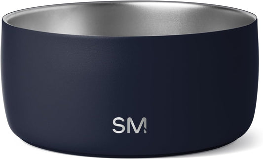 Simple Modern Stainless Steel Pet Water Bowl for Dogs & Cats | Reusable Insulated Stainless Steel Food Bowls for Dog Cat | No Tip No Slip BPA Free | Bentley Collection | Medium (32oz) | Deep Ocean - Pet Explorer