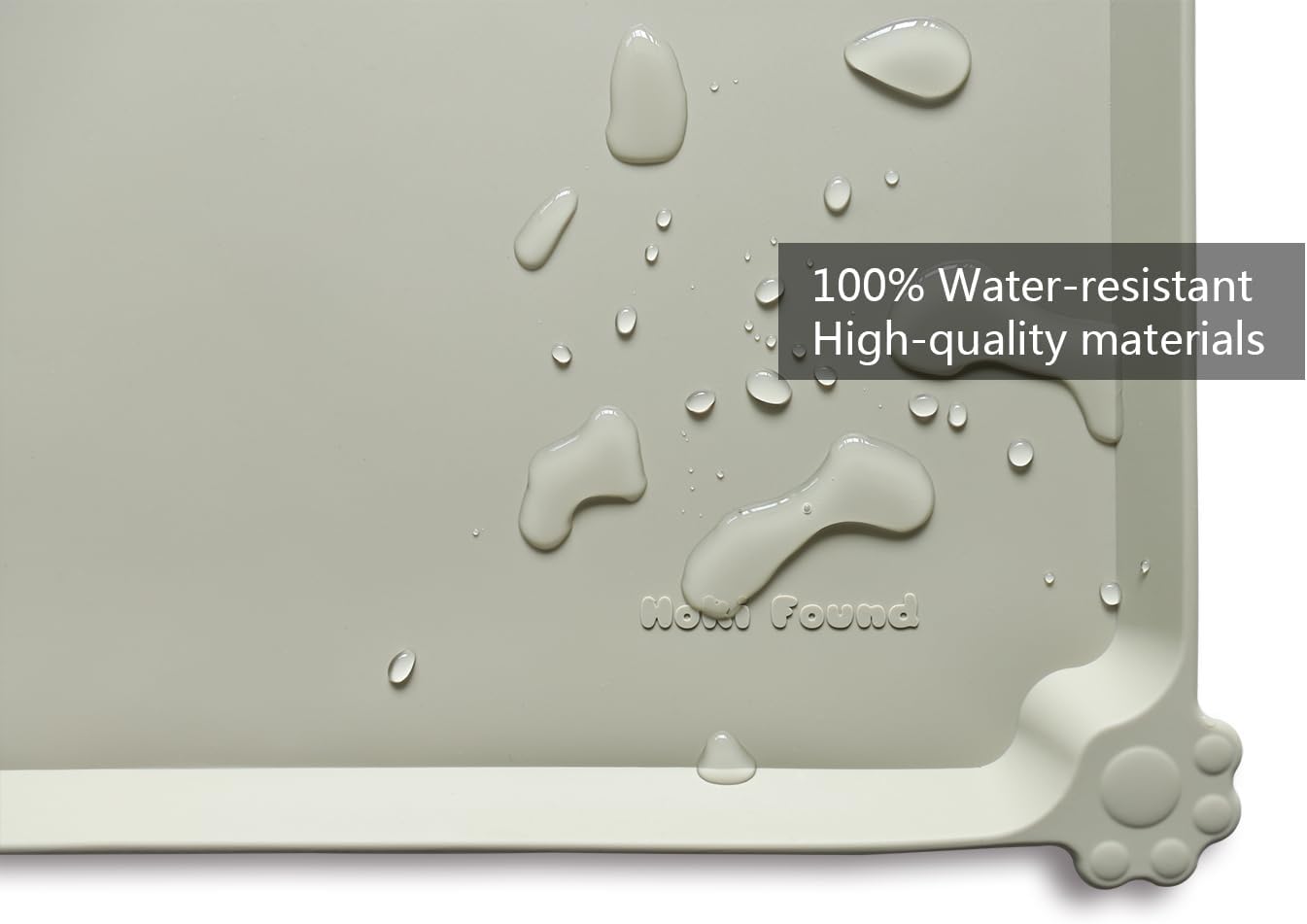 Hoki Found X-Large Silicone Pet Feeding Mats - Non Slip, Waterproof Dog & Cat Food Mats - Placemats for Carpet - Cream Green - Pet Explorer