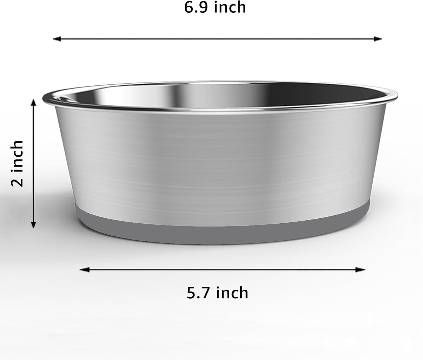 YINGFAN Stainless Steel Dog Bowls, 2 Pack Metal Dog Bowls with Non-Slip Rubber Base, Durable Food and Water Bowl for Small, Medium Dogs, Holds 3 Cups, BPA-Free, Dishwasher Safe (Gray) - Pet Explorer