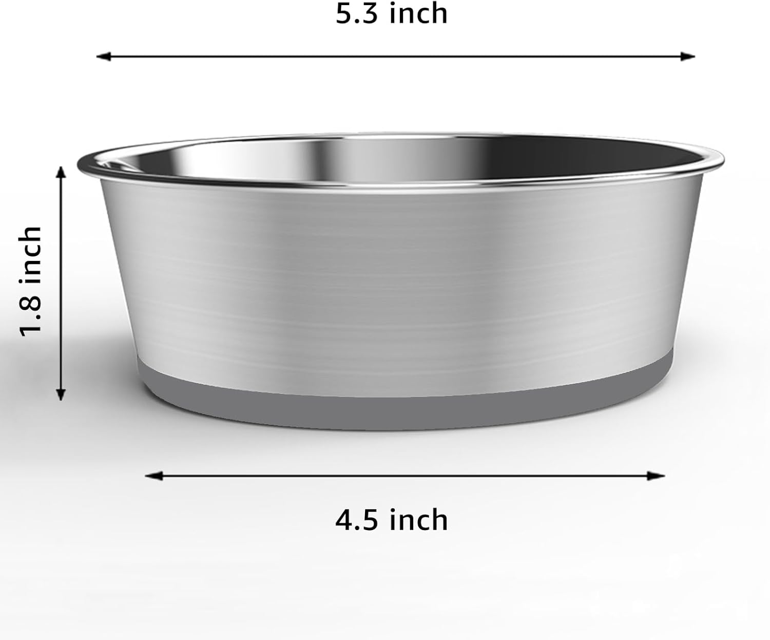 YINGFAN Stainless Steel Dog Bowls, 2 Pack Metal Dog Bowls with Non-Slip Rubber Base, Durable Food and Water Bowl for Small, Puppy Dogs, Holds 2 Cups, BPA-Free, Dishwasher Safe (Gray) - Pet Explorer