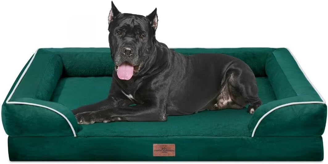 Comfort Expression Orthopedic Dog Bed Waterproof, XXL Dog Beds for Oversized Dogs, Washable Dogs Sofa Bed with Removable Cover & Non-Slip Bottom(XX-Large,Emerald) - Pet Explorer