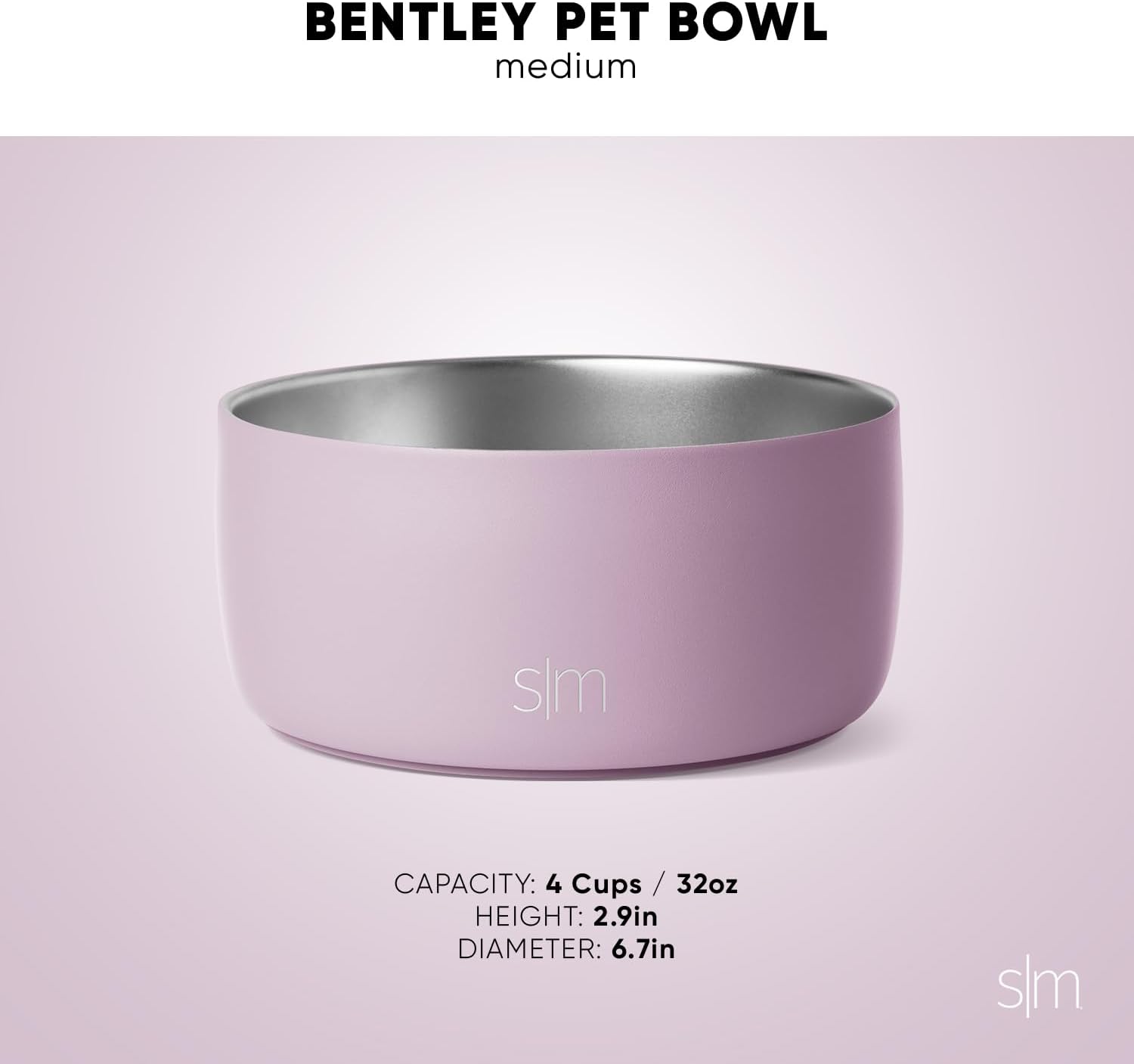 Simple Modern Stainless Steel Pet Water Bowl for Dogs & Cats | Reusable Insulated Stainless Steel Food Bowls for Dog Cat | No Tip No Slip BPA Free | Bentley Collection | Medium (32oz) | Winter White - Pet Explorer