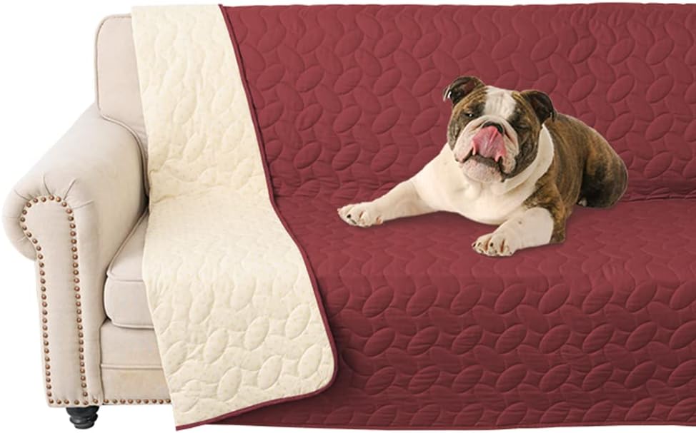 Ameritex Pet Bed Cover Dog Bed Blanket for Sofa and Furniture Waterproof New Pattern Design (52x82 Inch, Burgundy) - Pet Explorer