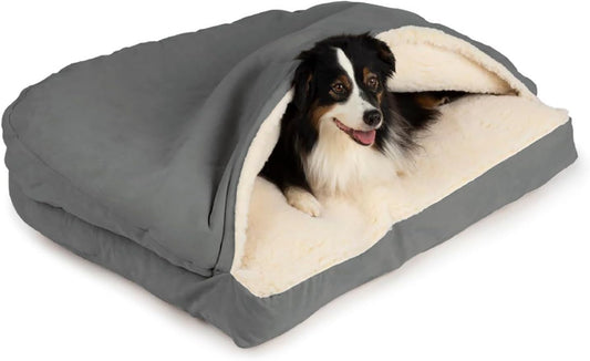 Snoozer Pet Products Luxury Rectangle Cozy Cave Dog Bed with Microsuede, Extra Large, Anthracite - Pet Explorer