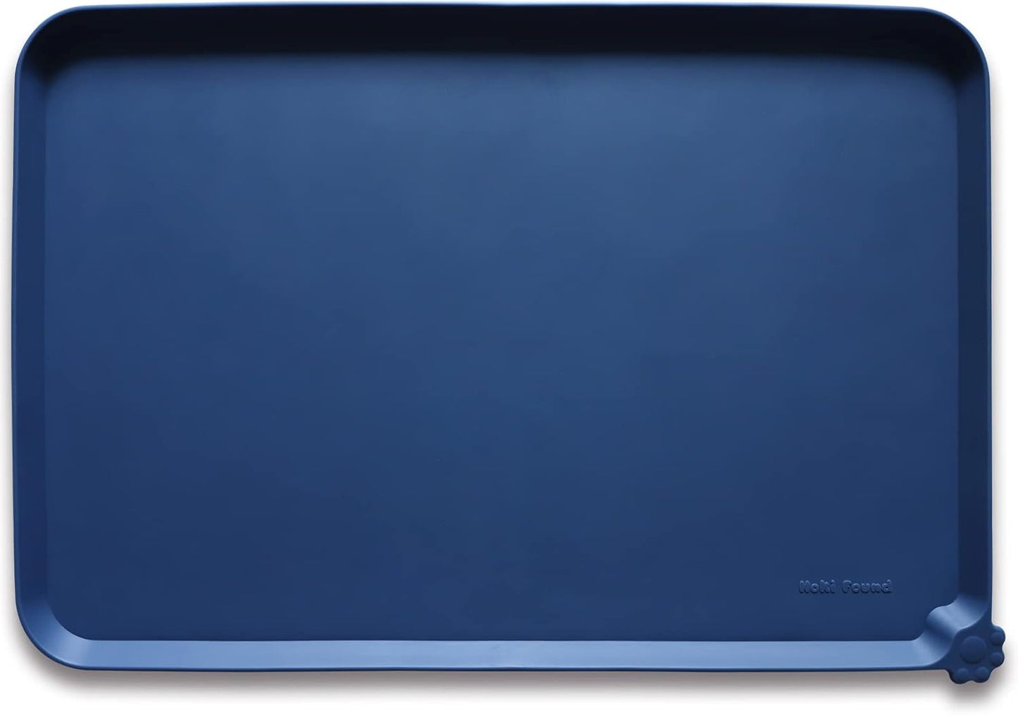 Hoki Found XX-Large Silicone Pet Food Mats - Non-Slip Dog & Cat Bowl Placemats - Waterproof Feeding Mats - Ink Indigo - Pet Explorer