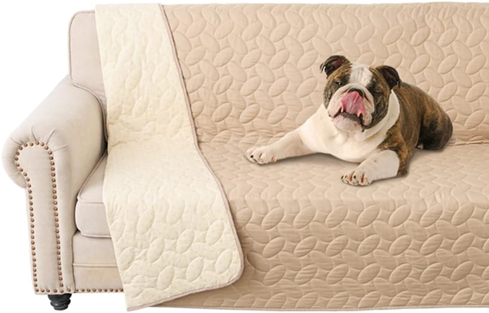 Ameritex Pet Bed Cover Dog Bed Blanket for Sofa and Furniture Waterproof New Pattern Design (68x82 Inch, Beige) - Pet Explorer
