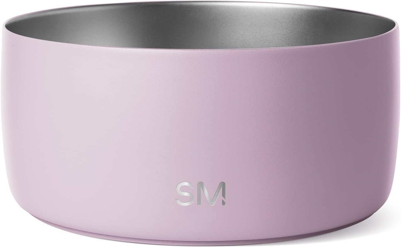 Simple Modern Stainless Steel Pet Water Bowl for Dogs & Cats | Reusable Insulated Stainless Steel Food Bowls for Dog Cat | No Tip No Slip BPA Free | Bentley Collection | Large (64oz) | Lavender - Pet Explorer