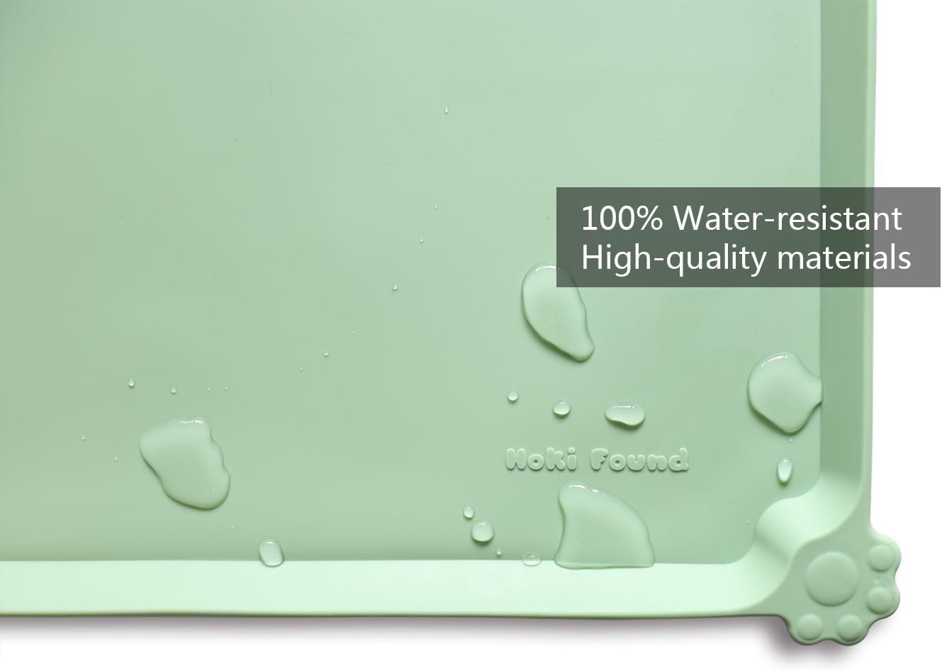 Hoki Found L Silicone Non Slip Pet Dog Cat Bowl Mats - Placemat, Feeding Mat - Waterproof for Carpet - Jade - Pet Explorer