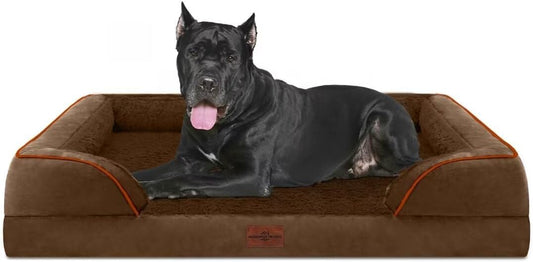 Comfort Expression XXL Orthopedic Dog Beds Waterproof, Orthopedic Foam Dogs Beds for Extra Large Dogs, Washable Dog Sofa Bed with Removable Cover & Non-Slip Bottom(XX-Large,Chocolate Brown) - Pet Explorer