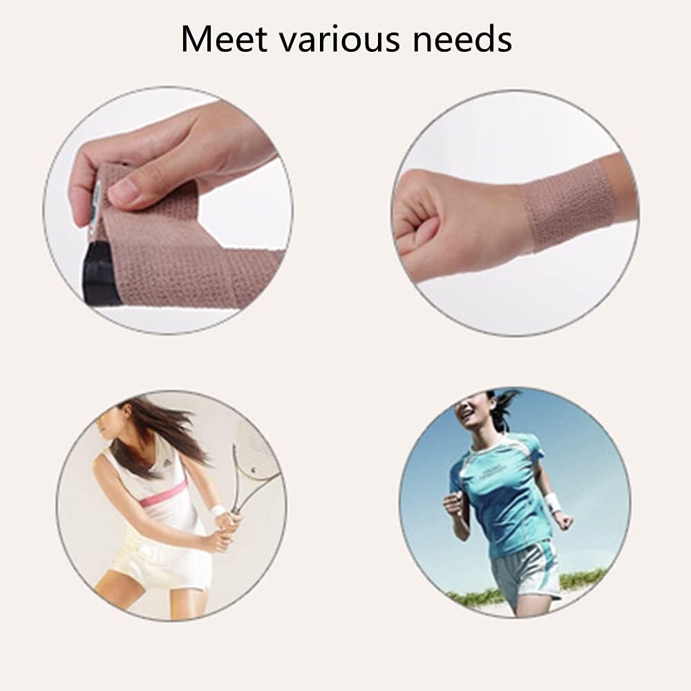6 Pack 4" x 5 Yards Self Adhesive Bandage Wrap Breathable Cohesive Vet Wrap for Pets, Elastic Self-Adherent Tape for Sports, Wrist, Ankle (Mixed Colors) - Pet Explorer