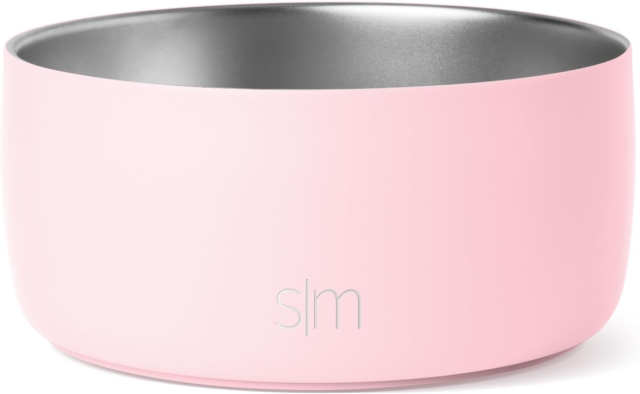 Simple Modern Stainless Steel Pet Water Bowl for Dogs & Cats | Reusable Insulated Stainless Steel Food Bowls for Dog Cat | No Tip No Slip BPA Free | Bentley Collection | Medium (32oz) | Blush - Pet Explorer