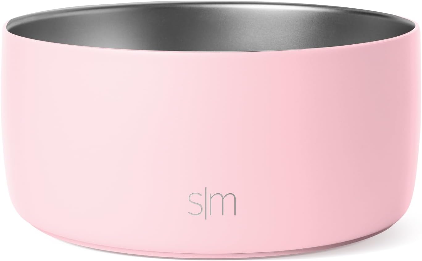 Simple Modern Stainless Steel Pet Water Bowl for Dogs & Cats | Reusable Insulated Stainless Steel Food Bowls for Dog Cat | No Tip No Slip BPA Free | Bentley Collection | Large (64oz) | Blush - Pet Explorer