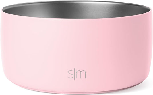Simple Modern Stainless Steel Pet Water Bowl for Dogs & Cats | Reusable Insulated Stainless Steel Food Bowls for Dog Cat | No Tip No Slip BPA Free | Bentley Collection | Large (64oz) | Blush - Pet Explorer