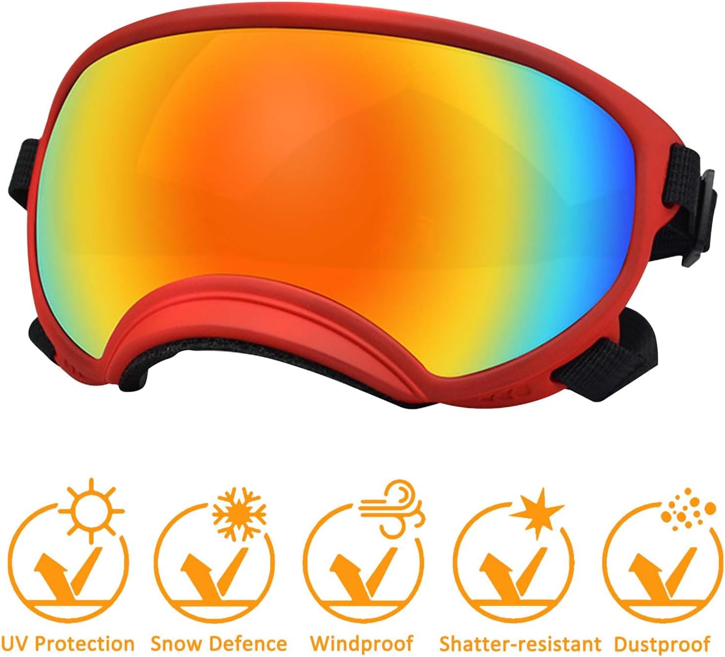 Medium Dog Sunglasses with Adjustable Strap UV Protection, Winproof Dog Puppy Sunglasses, Suitable for Medium Dog Pet Glasses, Dogs Eyes Protection,Soft Dog Goggles - Pet Explorer