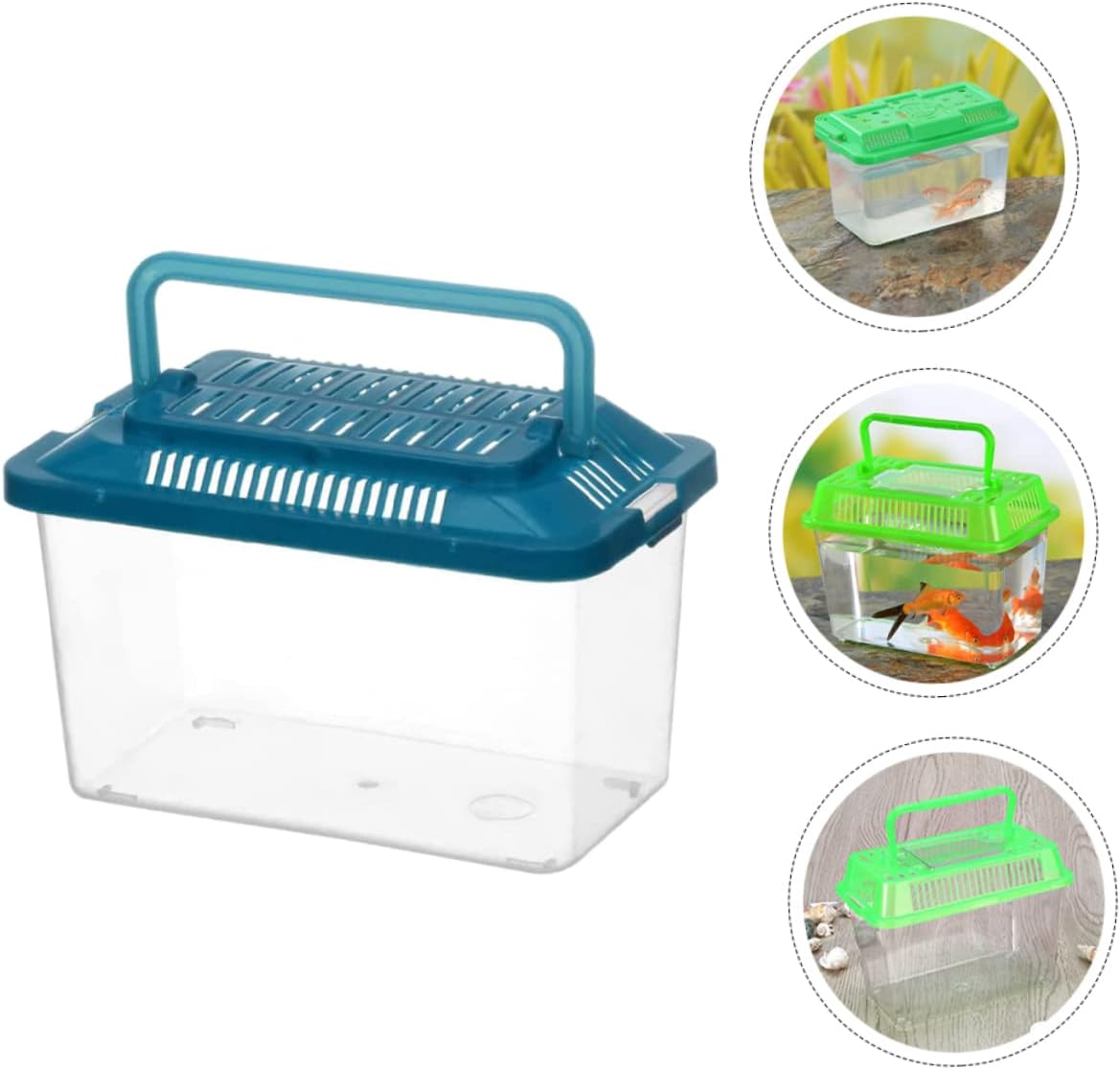 Plastic Turtle Fish Tank Handheld Aquarium Reptisoil Reptile Storage Nest Plastic Fish Bowls Bearded Dragon Habitat Glass Containers Lizards Reptile Feeding Tank Animal Turtle Tank - Pet Explorer