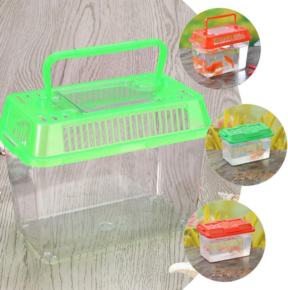 Plastic Turtle Fish Tank Handheld Aquarium Reptisoil Reptile Storage Nest Plastic Fish Bowls Bearded Dragon Habitat Glass Containers Lizards Reptile Feeding Tank Animal Turtle Tank - Pet Explorer