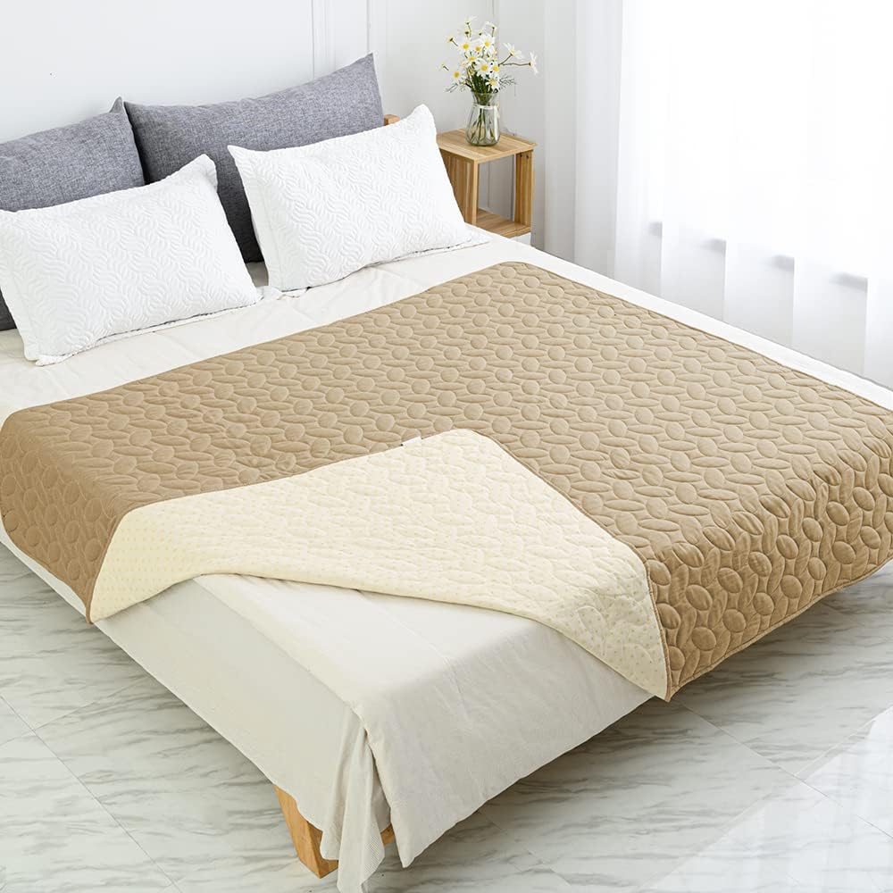 Ameritex Pet Bed Cover Dog Bed Blanket for Sofa and Furniture Waterproof New Pattern Design (52x82 Inch, Sand) - Pet Explorer