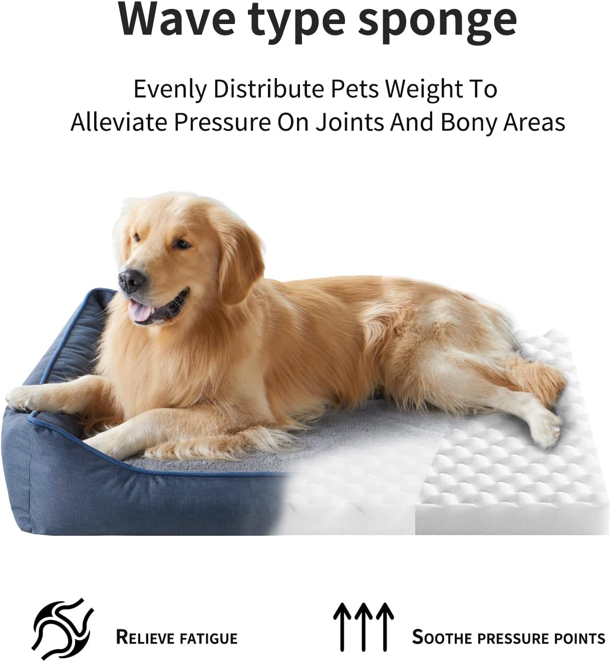 Orthopedic Dog Beds for Medium Dogs, Durable Egg Crate Foam Sofa Dog Bed wit Washable Removable Cover,Waterproof Lining,Pet Bed for Large Dogs (Dark Grey, 26.4" L x 21.7" W x 6.2" Th) - Pet Explorer