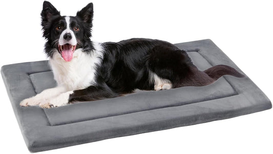 KHONSU PET Dog Bed Mat for Crate 1.1in Slim Cooling Pad Reversible Flannel & Waterproof Canva for Dogs up to 90 lbs - Pet Explorer