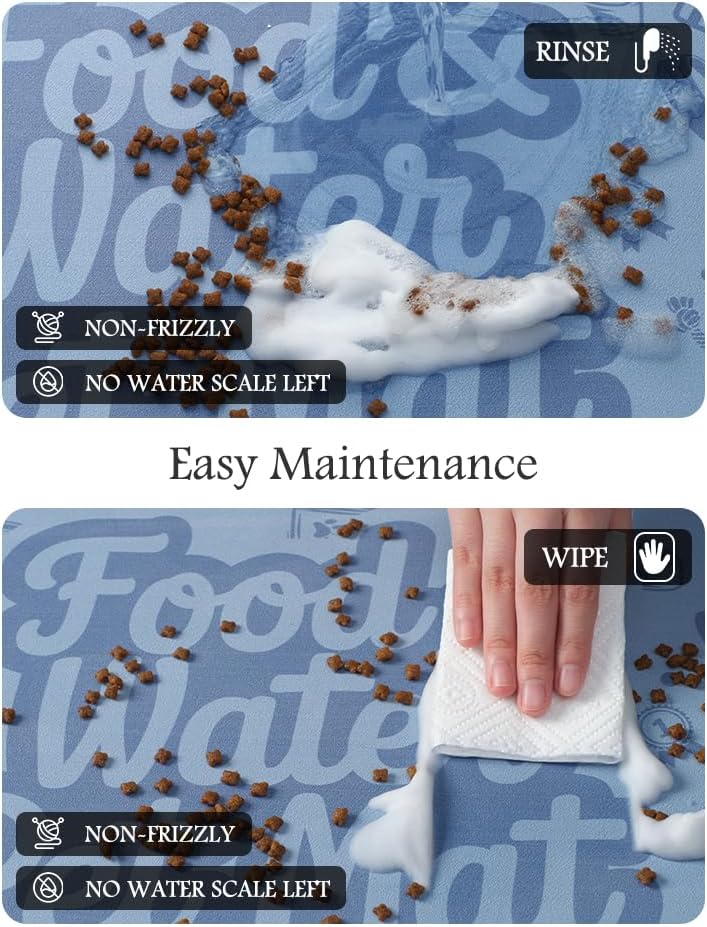 Pet Feeding Mat-Absorbent Dog Mat for Food and Water Bowl-No Stains Quick Dry Water Dispenser Mat-Dog Accessories Pet Supplies-Bowl for Messy Drinkers（Words,17"x34" - Pet Explorer