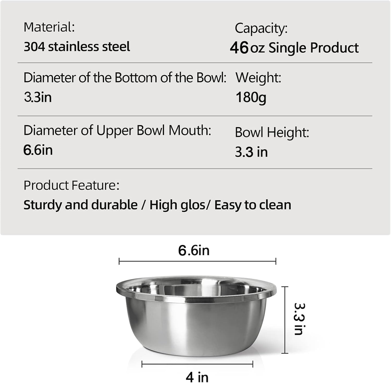 Stainless Steel Large Dog Food Bowl, 46 oz (7cup) Large Capacity Dog Water Bowl, Heavy Duty, BPA-Free for Medium and Small Dogs (2 pcs) - Pet Explorer