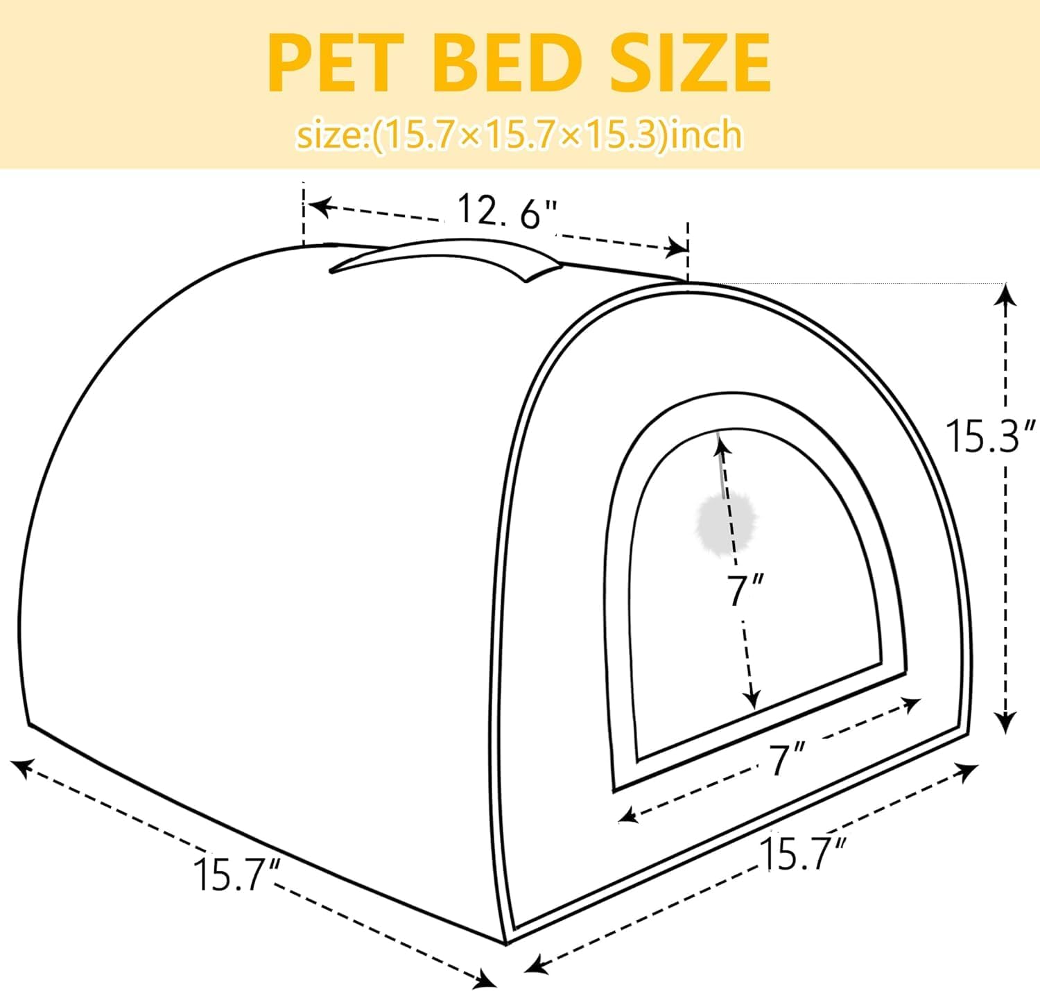 Cat Bed for Indoor Cats，Foldable cat cave，Anti-Slip & Water-Resistant Bottom，cat Houses for Indoor Cats or Small Dogs, Kitten Tent, Rabbit Bed (Dark Grey, L:(17.5"×16.9"×15.9")) - Pet Explorer