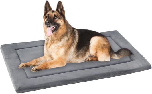 KHONSU PET Dog Bed Mat for Crate 1.1in Slim Cooling Pad Reversible Flannel & Waterproof Canva for Dogs up to 130 lbs - Pet Explorer