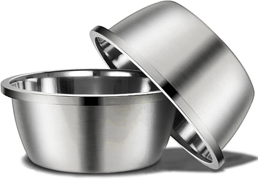 Stainless Steel Large Dog Food Bowl, 96 oz (12cup) Large Capacity Dog Water Bowl, Heavy Duty, BPA Free for Large and Medium Dogs (2 pcs) - Pet Explorer