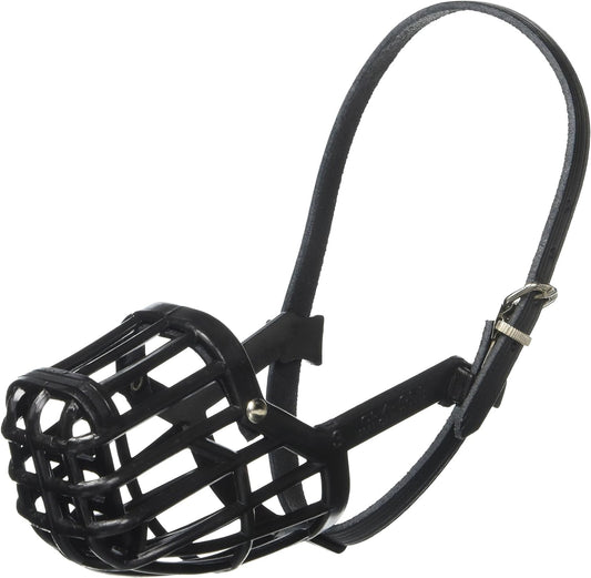 Leather Brothers Italian Basket Dog Muzzle, Adjustable Secure Fit, Comfortable Design, Training and Safety, Averts Biting, Prevents Chewing and Scavenging, Perfect for Grooming - Black, Size 3 - Pet Explorer